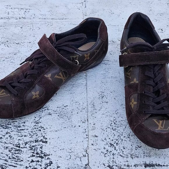 Louis Vuitton Men Shoes Brown LV Logo Lace Up Sneaker Made Italy Size 9UK 10US - Picture 4 of 13
